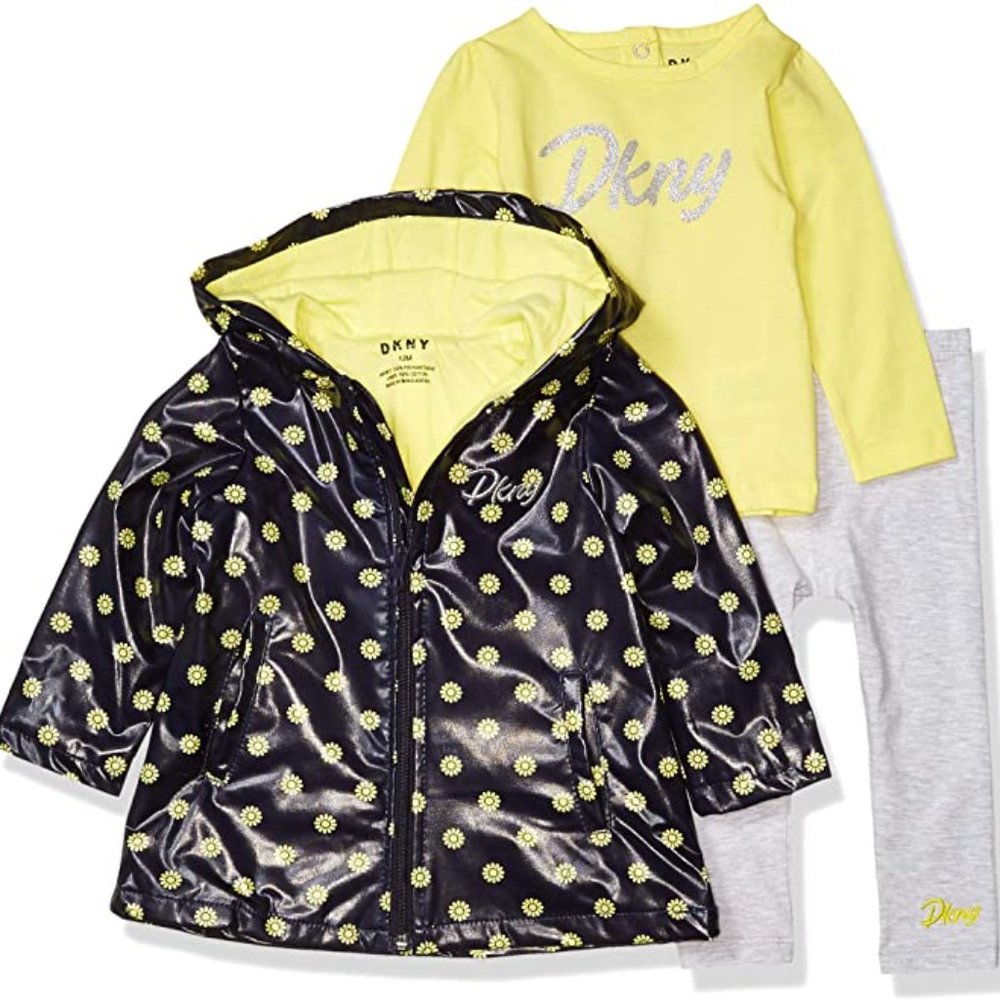 Girls DKNY Raincoat Outfit 12 Months 3 Pc Toddler